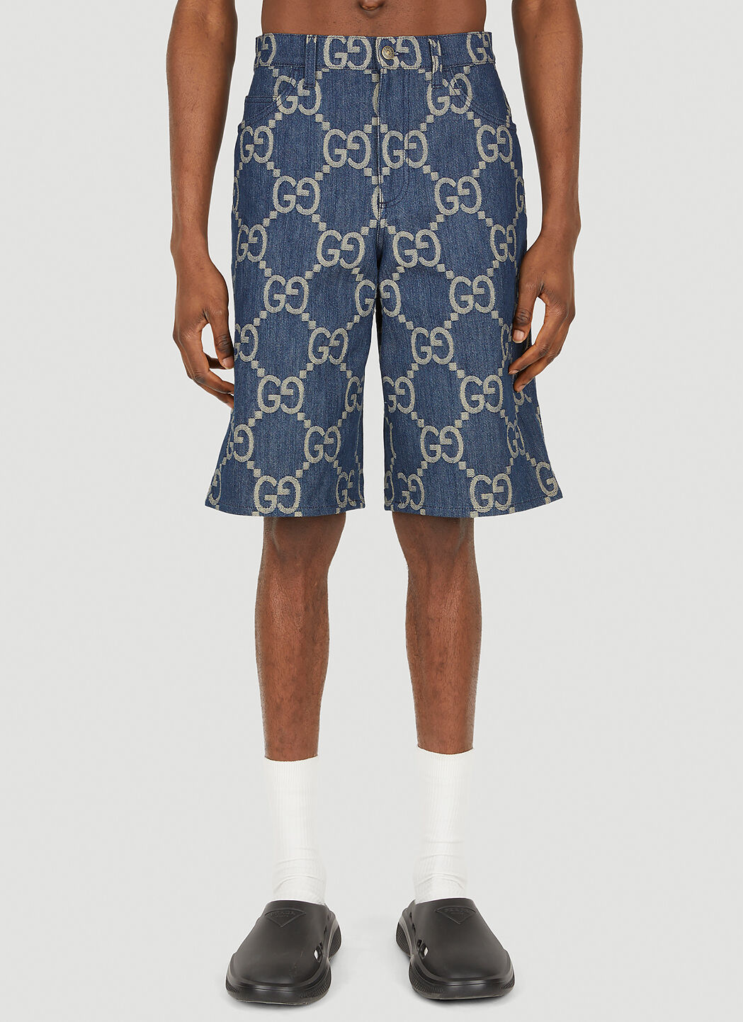 Gucci GG Denim Bermuda Shorts in Blue LN CC