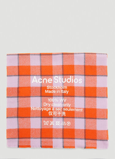 Acne Studios Logo Check Scarf  Orange acn0246076