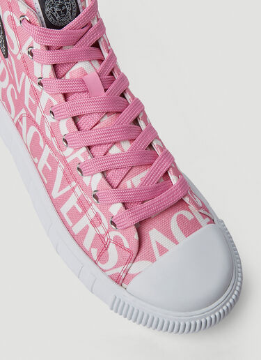 Greca Logo Print Sneakers Versace Greca Logo Print Sneakers Pink vrs0251039