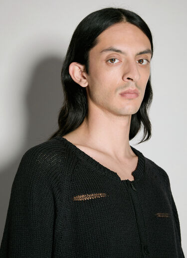 Yohji Yamamoto Miss-Match Knit Cardigan Black yoy0156011