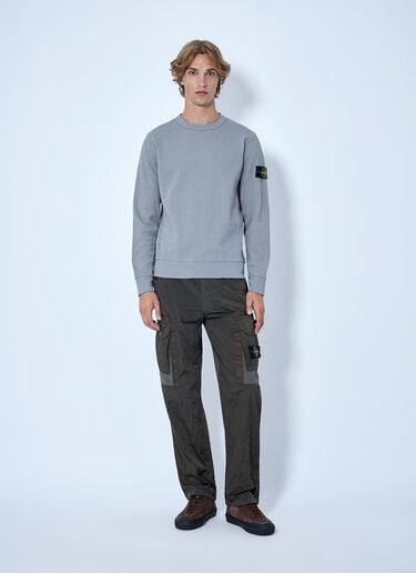 LN-CC® - Stone Island: Crewneck Sweatshirt with Sleeve Logo Patch - Grey Stone Island Crewneck Sweatshirt with Sleeve Logo Patch Grey sto0165017