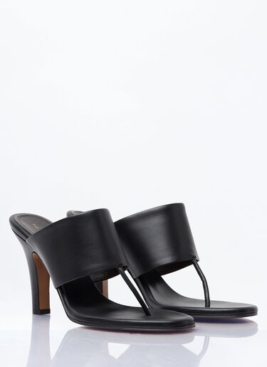 The Row Leather Signum Heel Sandals Black row0258024