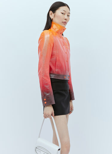 Courrèges 그라데이션 선셋 비닐 재킷 오렌지 cou0253002