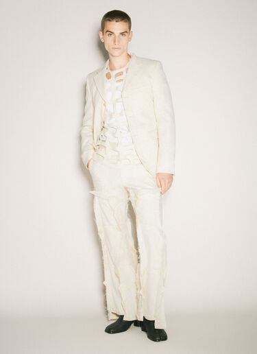 Comme des Garçons Homme Plus 镂花羊毛针织衫 乳白色 hpl0158006