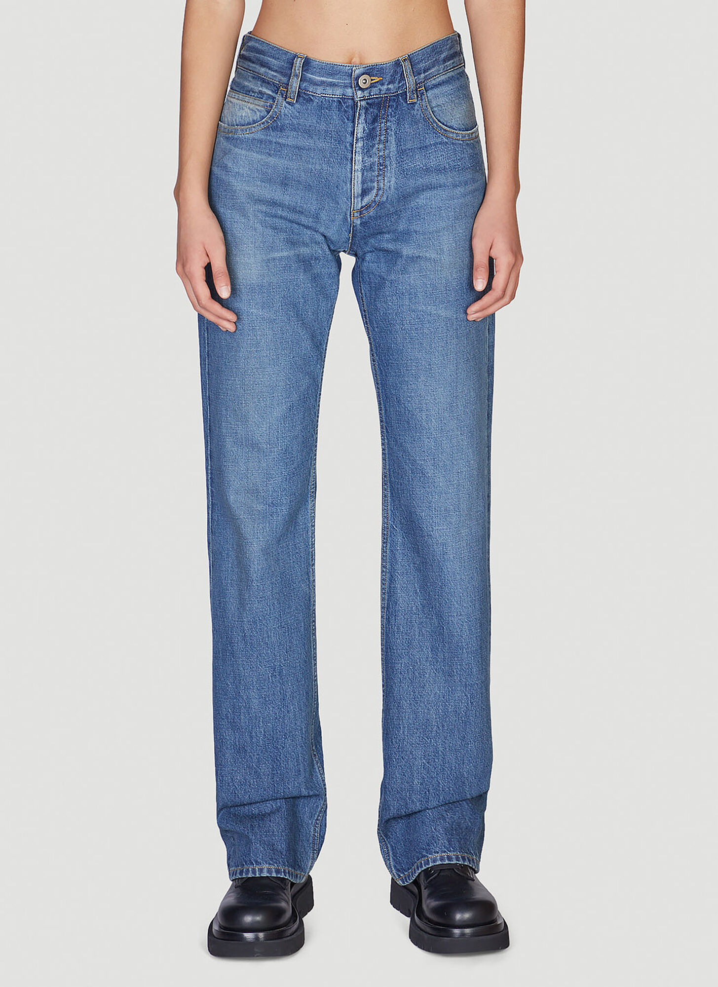 BOTTEGA VENETA BOTTEGA VENETA STRAIGHT LEG JEANS FEMALE BLUEFEMALE