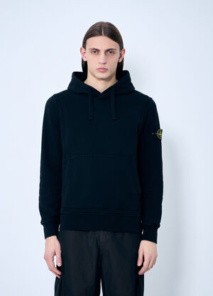 Stone Island Compass Patch Hooded Sweatshirt Black sto0160050