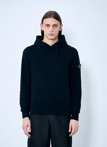 Stone Island Compass Patch Hooded Sweatshirt Black sto0160050