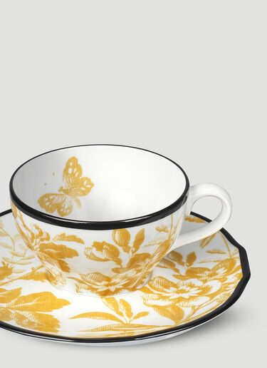 Gucci Set of Two Herbarium Demitasse Cup With Saucer Yellow wps0670154