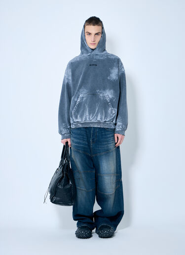 Balenciaga Logo Print Hooded Sweatshirt Grey bal0159013