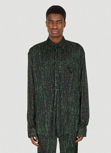 VETEMENTS Green Code Jersey Shirt Green vet0147002