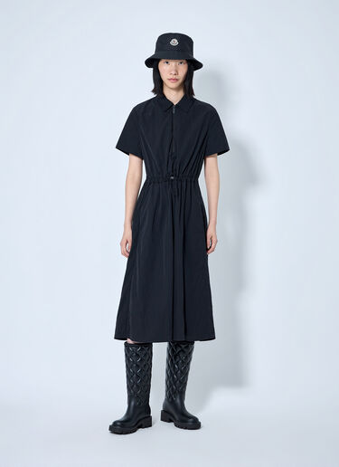 LN-CC® - Moncler: Short Sleeve Midi Dress - Black Moncler Short Sleeve Midi Dress Black mon0265090
