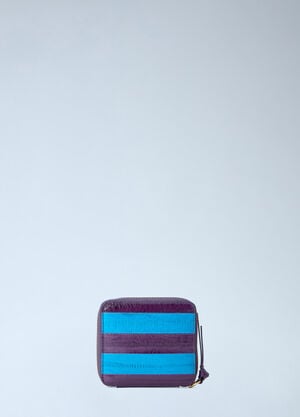 Dries Van Noten Striped Leather Wallet Blue dvn0264043