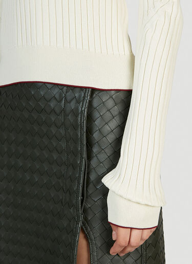 Bottega Veneta Ribbed Polo Sweater White bov0251108