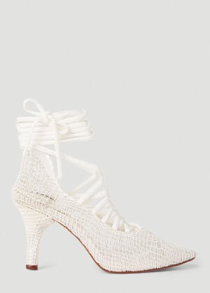 Isa Boulder Crochet Heels White isa0251014