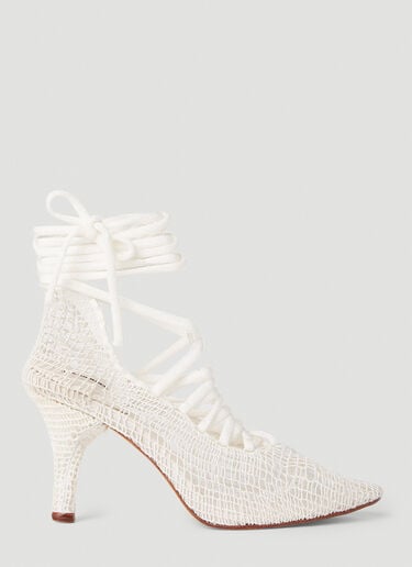 Isa Boulder Crochet Heels White isa0251014
