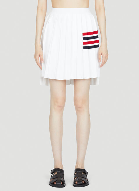Jil Sander Knit Four Bar Pleated Skirt Blue jil0249004