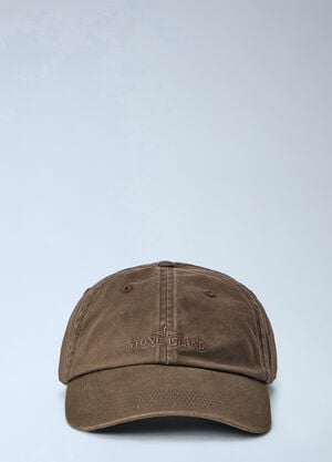 Stone Island Cotton Twill Cap Brown sto0165022