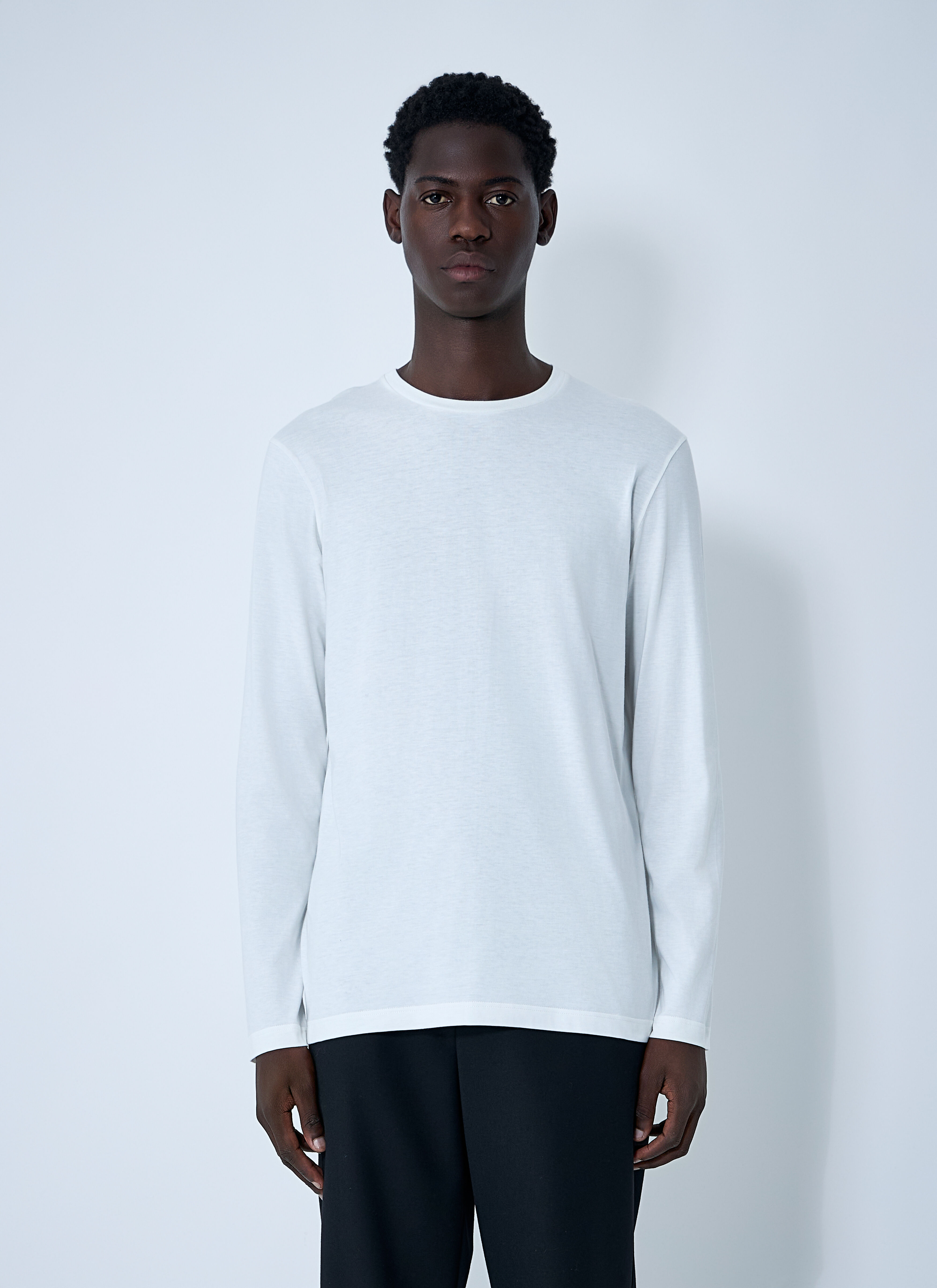 The Row Men's' Leon Long Sleeve T-Shirt in White | LN-CC®