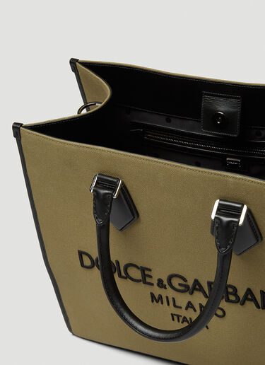 Dolce & Gabbana 刺绣徽标托特包 绿色 dol0147048