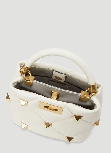 Valentino Roman Stud Small Shoulder Bag Cream val0244012