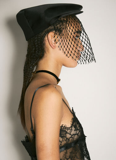 Dolce & Gabbana Satin Cap With Veil Black dol0258025