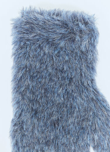 Max Mara Alpaca And Wool Mittens Blue max0258024
