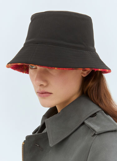 Burberry Reversible Check Fleece Bucket Hat Black bur0258014