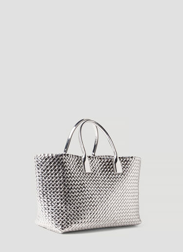 Bottega Veneta Handmade Large Cabat Mirror Tote Bag Silver bov0252020