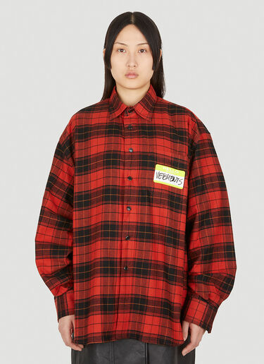 VETEMENTS Checked Flannel Shirt Red vet0250004