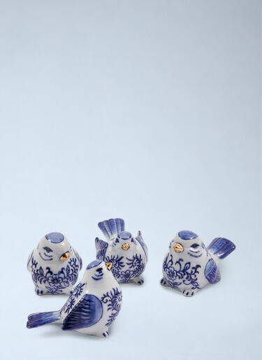 Porcelain Bird Figurine Set POLSPOTTEN Porcelain Bird Figurine Set Blue wps0691985