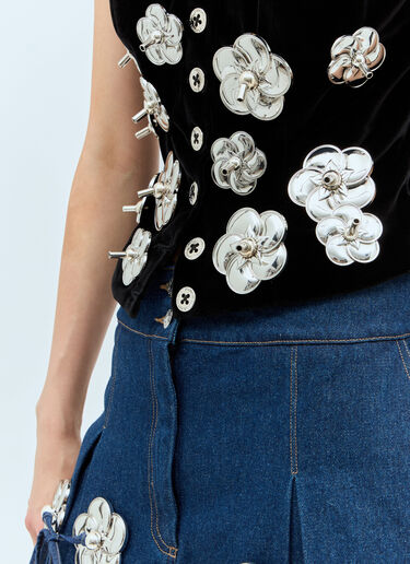 Chopova Lowena Embellished Velvet Vest Black cho0258002