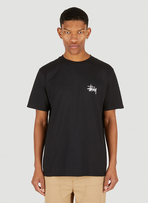 Stüssy 로고 프린트 T-셔츠 블랙 sts0347009