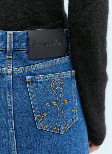 JW Anderson 激光切割牛仔中长半裙 蓝色 jwa0254003