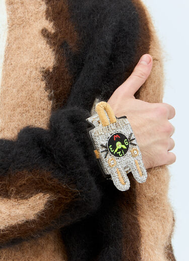 Walter Van Beirendonck Crazy Bunny Beaded Bracelet Silver wlt0158026