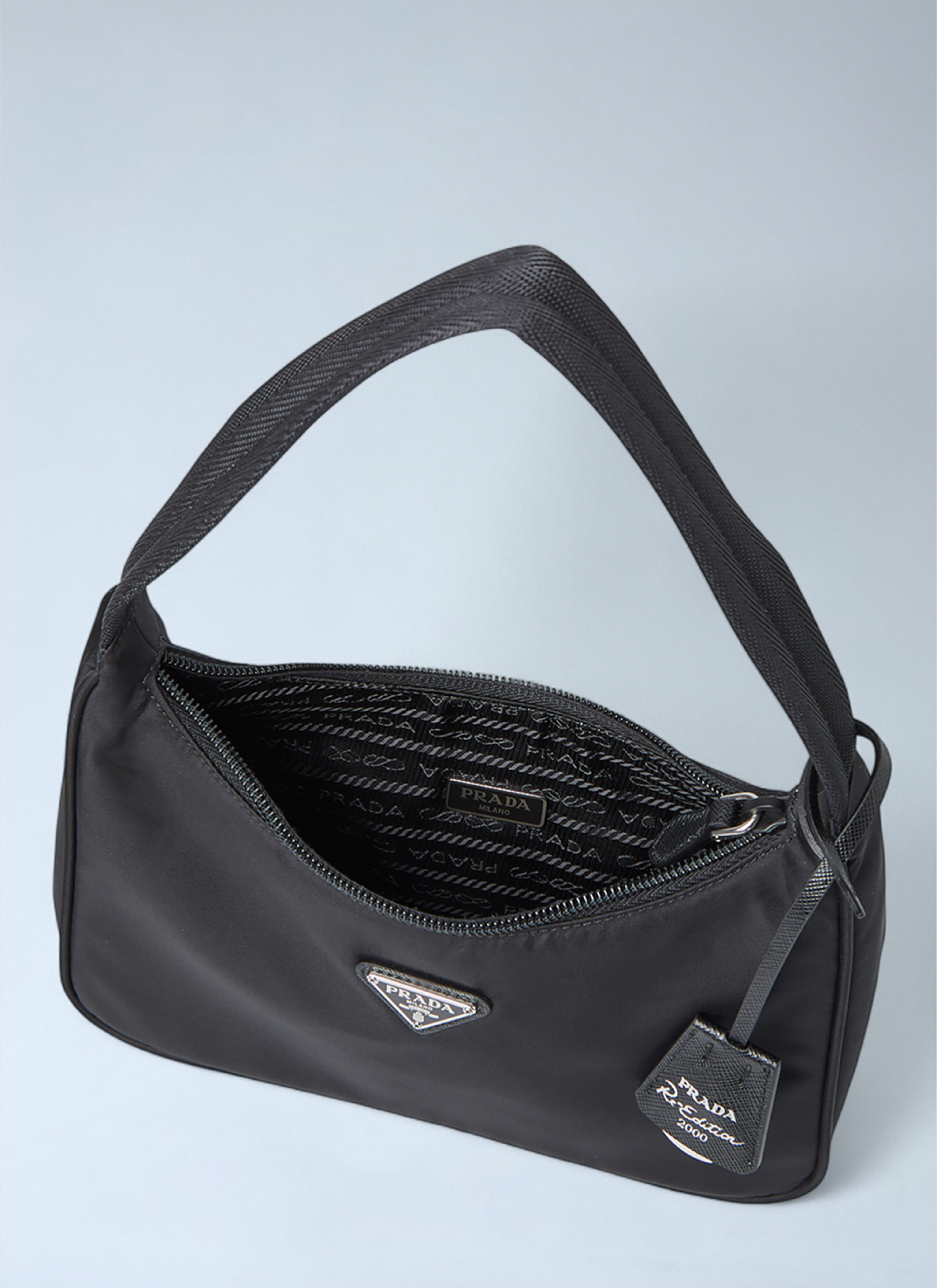 バッグ PRADA Re-Edition 2000 One shoulder bag Prada Black Satin Crystal Re-Edition 2000 Mini Bag | myGemma