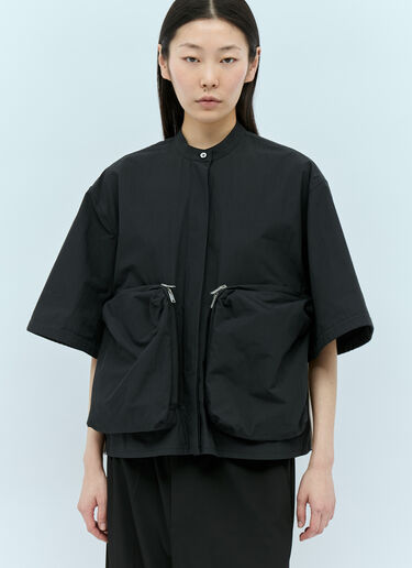 Jil Sander+ パッチポケットシャツ ブラック jsp0255003