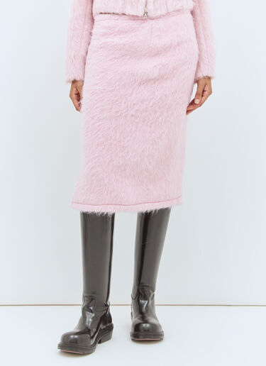 Dries Van Noten Fluffy Midi Skirt Pink dvn0258007