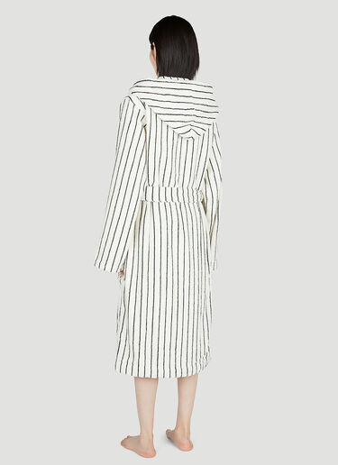 Striped Hooded Bath Robe Tekla Striped Hooded Bath Robe White tek0353009