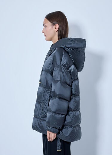 LN-CC® - Max Mara: Hooded Puffer Jacket - Blue Max Mara Hooded Puffer Jacket Blue max0266160