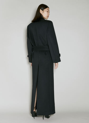 Saint Laurent 울 더블 브레스티드 롱 코트  블랙 sla0253175