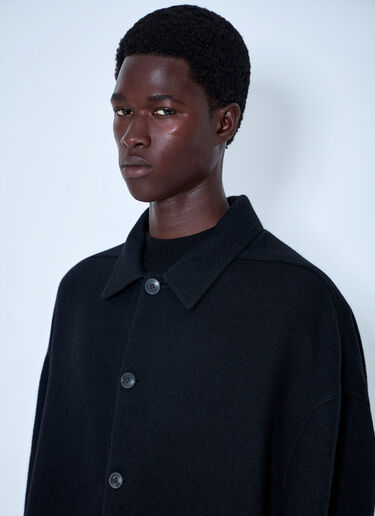 LN-CC® - Rick Owens: Buttoned Brad Coat - Black Rick Owens Buttoned Brad Coat Black ric0165064