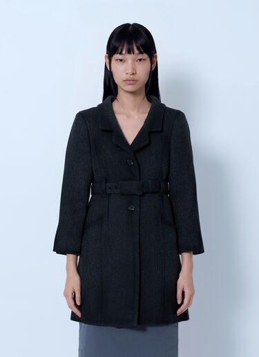 LN-CC® - Miu Miu: Single-Breasted Double Wool Coat - Dark Grey Miu Miu Single-Breasted Double Wool Coat Dark Grey miu0266124