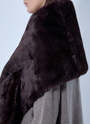 LN-CC® - Max Mara: Faux Fur Stole - Dark Brown Max Mara Faux Fur Stole Dark Brown max0266166
