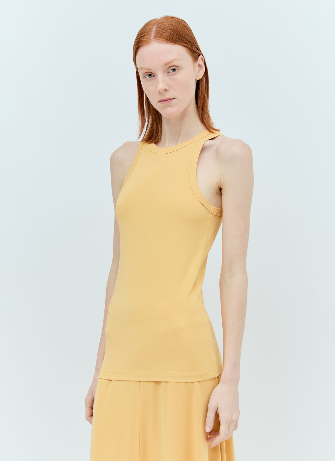 Shop Totême Fluid Jersey Tank Top In Yellow