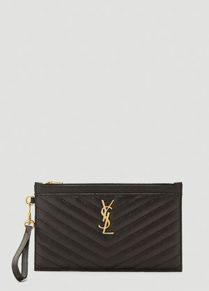 Saint Laurent Cassandre Matelassé Large Pouch Black sla0241092