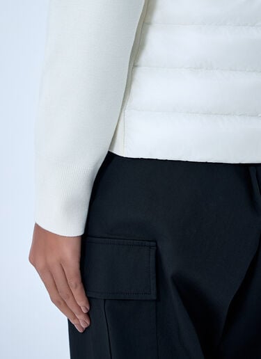 Moncler Quilted Zip-Up Jacket White mon0263046