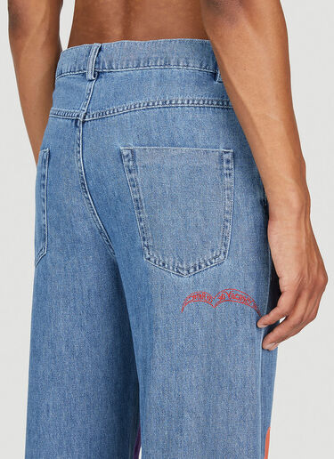 Graphic Applique Wide Leg Jeans Marni x No Vacancy Graphic Applique Wide Leg Jeans Blue mvy0153005