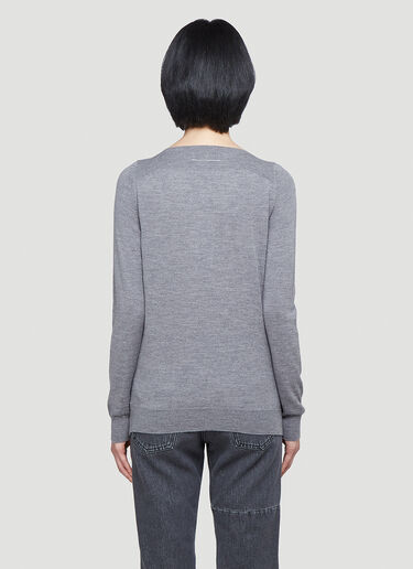 MM6 Maison Margiela Tie-Front Sweater Grey mmm0241012