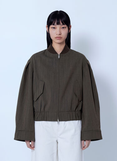 LN-CC® - GANNI: Light Wool Melange Boxy Jacket - Brown GANNI Light Wool Melange Boxy Jacket Brown gan0265044