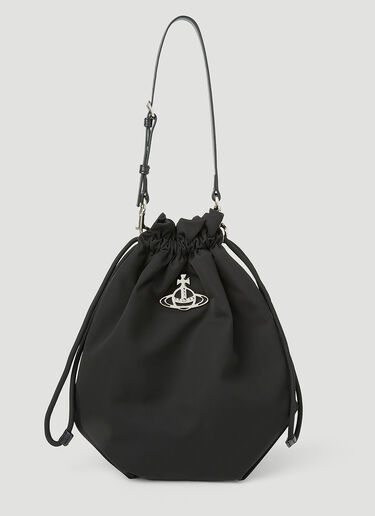 Vivienne Westwood Re Nylon Drawstring Pouch Bag Black vvw0253031